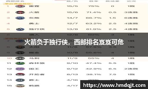 火箭负于独行侠，西部排名岌岌可危